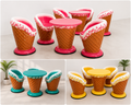 Ensemble de fauteuils et table en résine "Sorbet Gourmand"