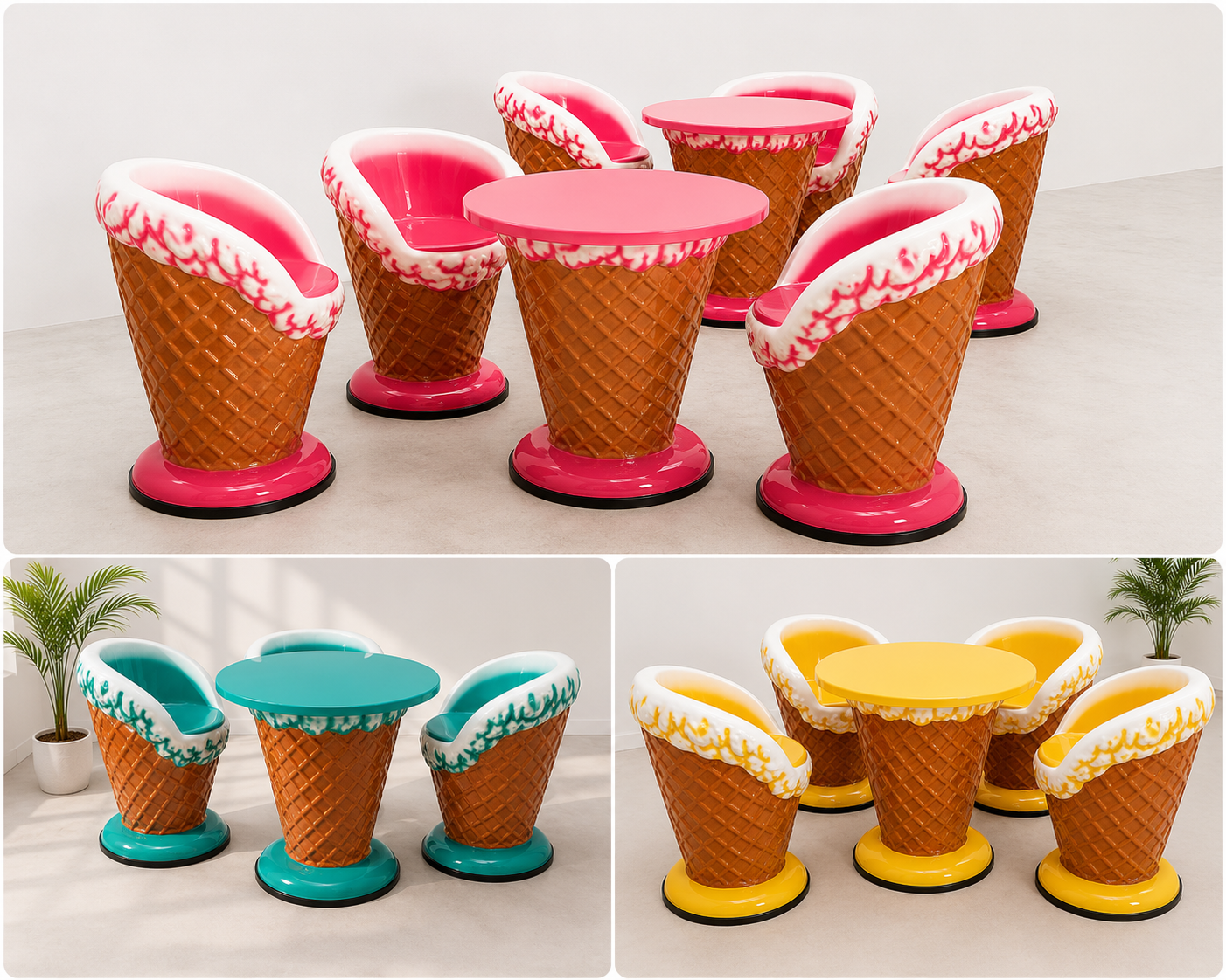 Ensemble de fauteuils et table en résine "Sorbet Gourmand"