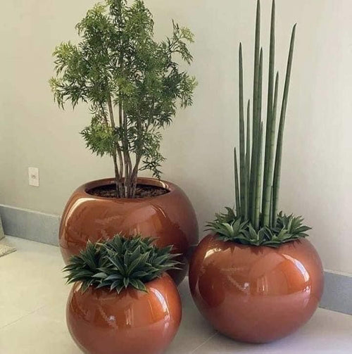 Pots pour plantes sphériques design en résine haut de gamme