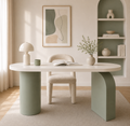 Bureau Ovale en Résine – Collection Sculpturale