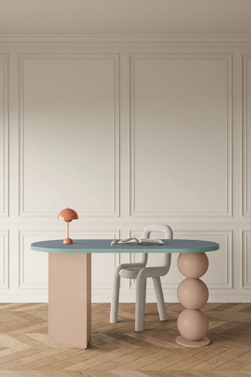 Bureau Orb bleu-rose portrait